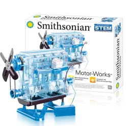 Smithsonian Motor Works Advanced Science Kit - Build Your Own 4 Cylinder Engine Model Kit - DIY Assembly Combustion Engine Kit