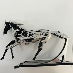 Solar Powered Mechanical Running Horse 3D Metal Puzzle Kit, DIY Steampunk Model Decor