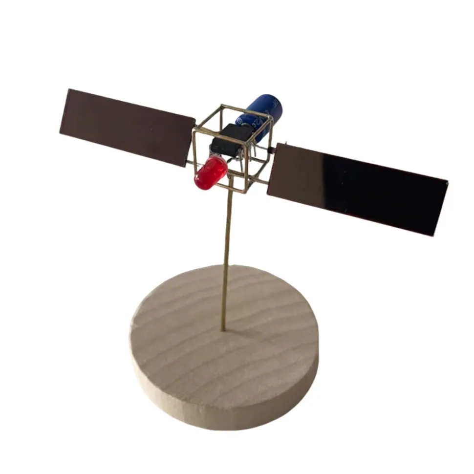 Solar Powered Metal Wire Satellite DIY Electronic Sculpture Kit