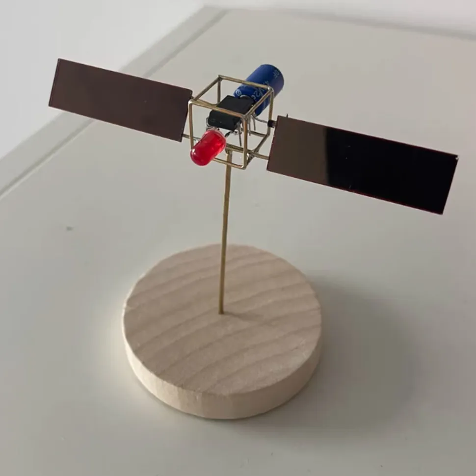 Solar Powered Metal Wire Satellite DIY Electronic Sculpture Kit