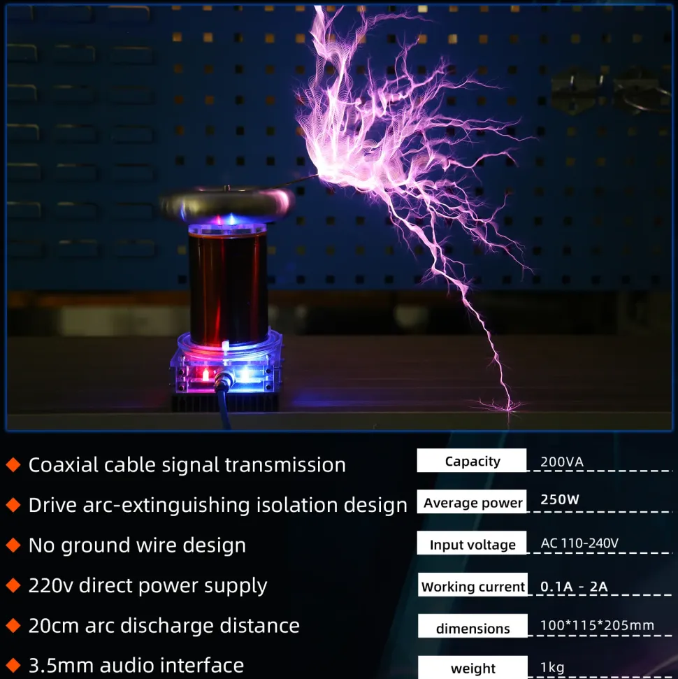 STARK SSTC Music Tesla Coil Integrated Arc Extinguishine Tesla Teaching Model High-tech Toy
