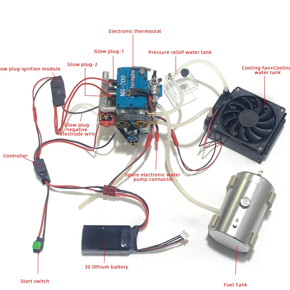 Start Ignition and Water Cooling Kit for NR200 Gasoline Engine