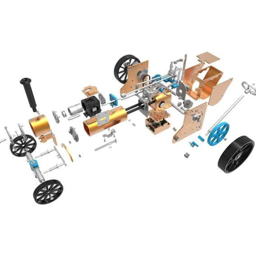 Steam Car Engine Assembly Kit Full Metal Car Engine DIY Build Kit for Gift Collection