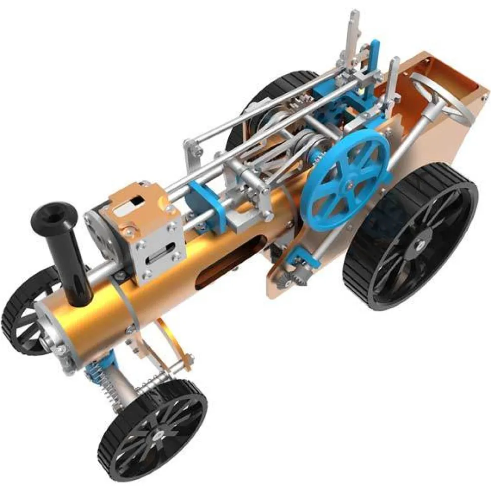 Steam Car Engine Assembly Kit Full Metal Car Engine DIY Build Kit for Gift Collection