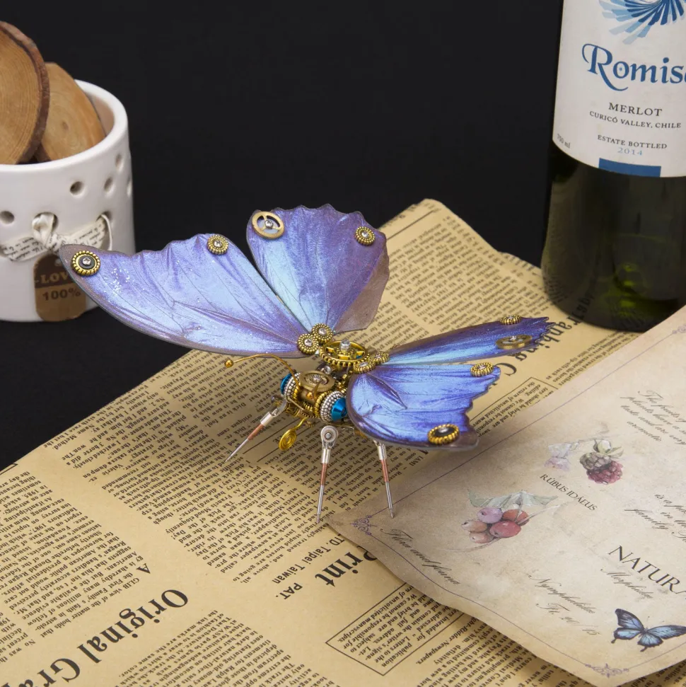 Steampunk 3D Butterfly Model Metal Puzzle DIY Assembly Kit for Kids, Teens and Adults (150PCS+)