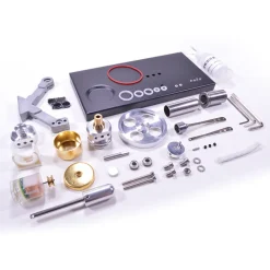 Stirling Engine Kit Unassembled Engine Kit Electricity Generator with 4 LED Light - Perfect Gift Choice