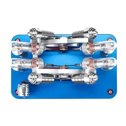 Stirling Engine Kit V4 4 Cylinder Stirling Engine External Combustion Engine Model - Enginediy