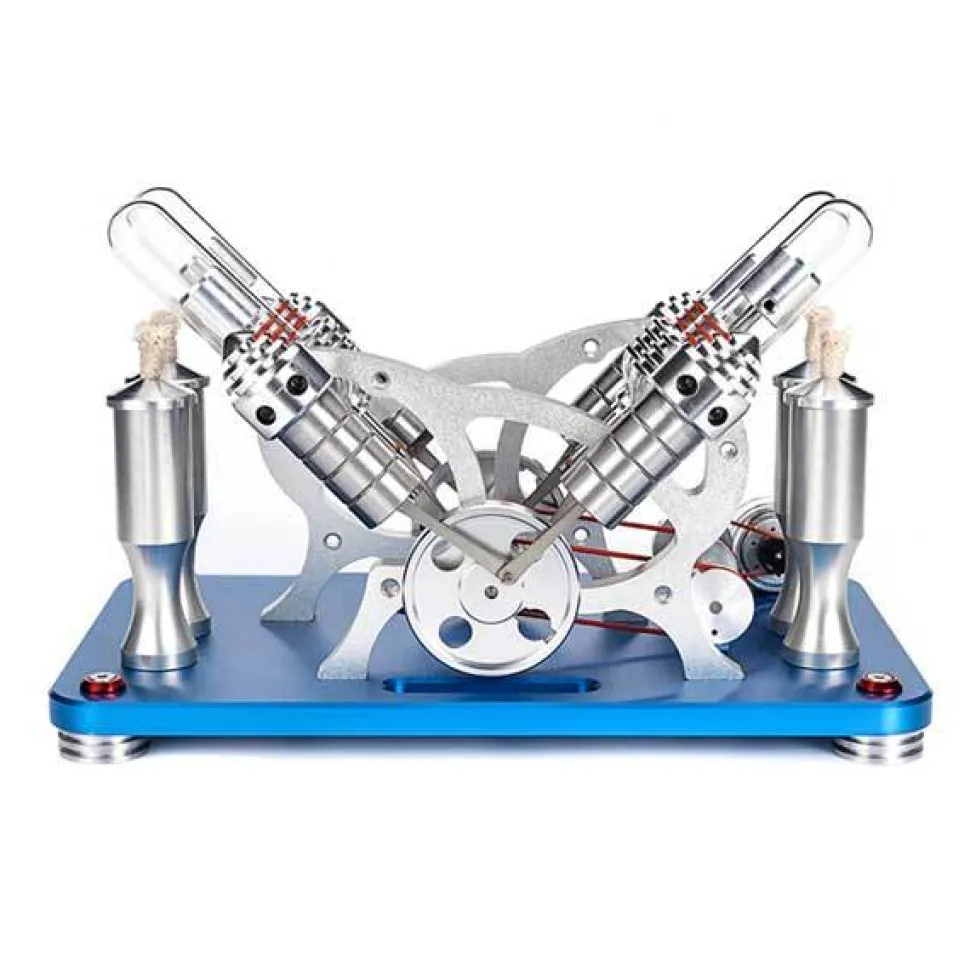 Stirling Engine Kit V4 4 Cylinder Stirling Engine External Combustion Engine Model - Enginediy