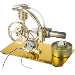 Stirling Engine L-Shape Single Cylinder Stirling Engine Generator Model with Big Bulb