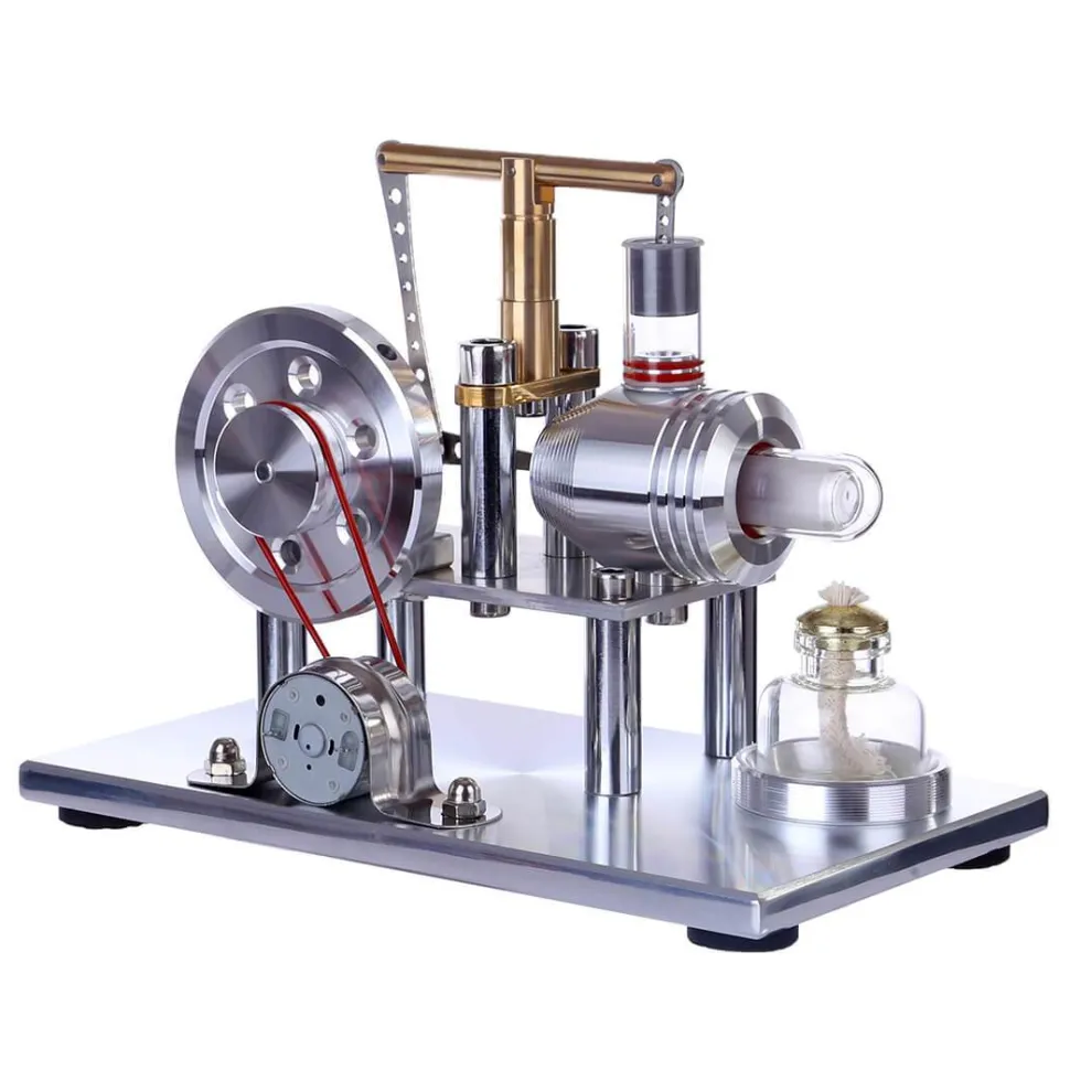 Stirling Engine Model Hot Air Stirling Engine Electricity Generator with Colorful LED - Enginediy