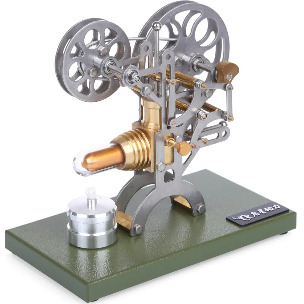 Stirling Engine Retro Film Projector Engine Model External Combustion Engine with Metal Base - Perfect Gift Choice