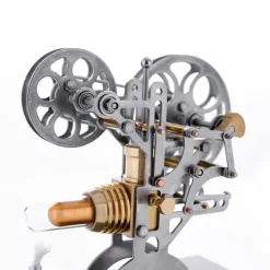 Stirling Engine Retro Film Projector Engine Model External Combustion Engine with Metal Base - Perfect Gift Choice