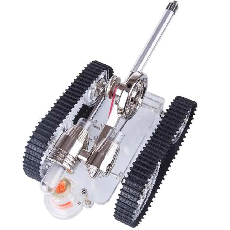 Tank Stirling Engine Car Motor Model External Combustion Engine Toy Gift - Enginediy