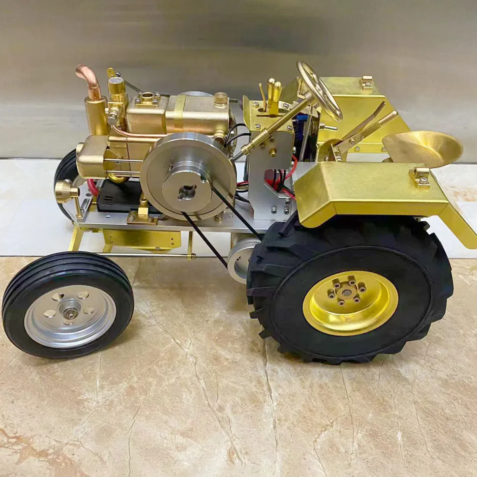 T12 Antique Roller Tractor Model with 1.6cc Mini Horizontal Single-cylinder Water-cooled Gasoline IC Engine
