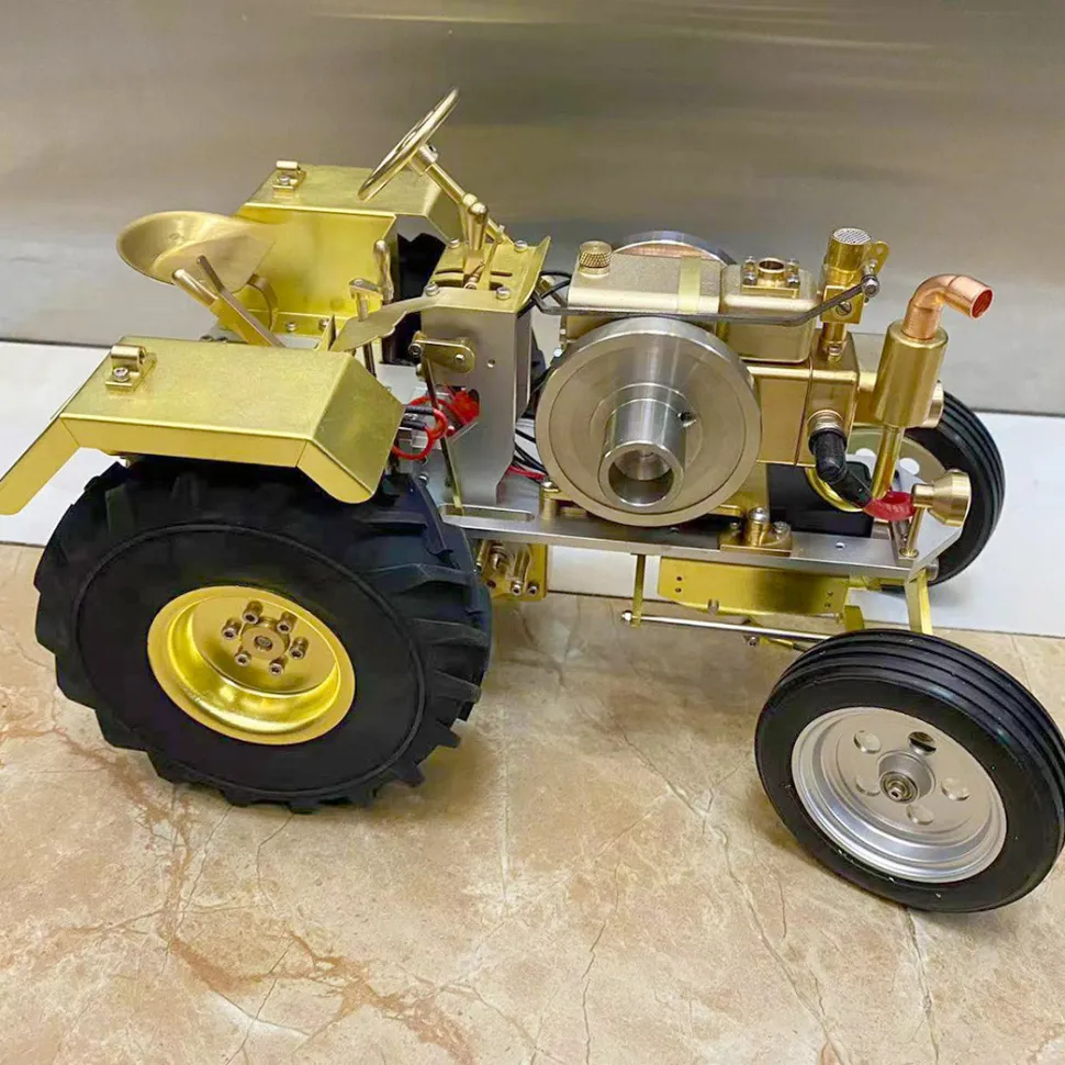 T12 Antique Roller Tractor Model with 1.6cc Mini Horizontal Single-cylinder Water-cooled Gasoline IC Engine