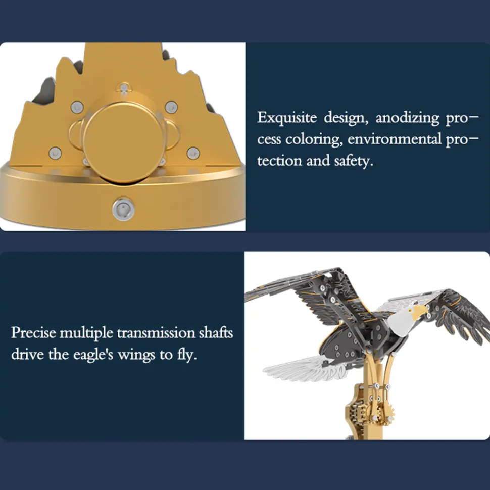TECHING American Bald Eagle Model Kit - Haliaeetus Leucocephalus with Flying and Flapping Wings