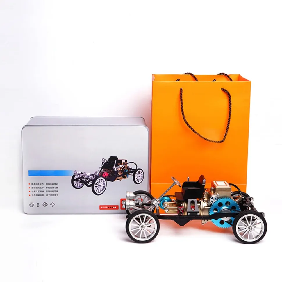Teching Car Engine Assembly Kit Single Cylinder Car Building Kit Toy Gift for Adult