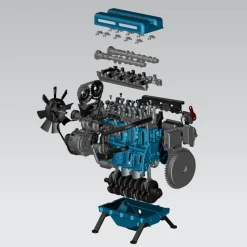 TECHING L4 Engine Model Kit that Works - Build Your Own Engine - Full Metal 4 Cylinder Car Engine Kit Car Engine Model
