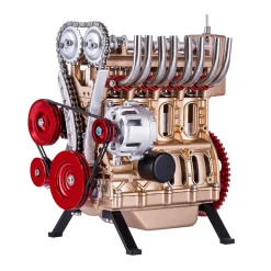 TECHING L4 Engine Model Kit that Works - Build Your Own Engine - Full Metal 4 Cylinder Car Engine Kit Car Engine Model