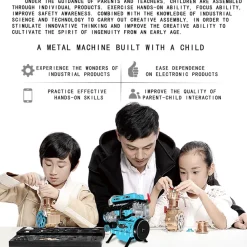 TECHING L4 Engine Model Kit that Works - Build Your Own Engine - Full Metal 4 Cylinder Car Engine Kit Car Engine Model Upgraded Version