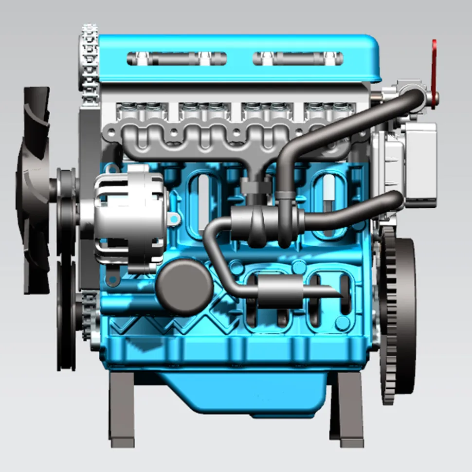 TECHING L4 Engine Model Kit that Works - Build Your Own Engine - Full Metal 4 Cylinder Car Engine Kit Car Engine Model Upgraded Version