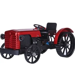 Teching Mini APP RC Tractor Metal Romote Control Model Tractor in Red DIY Assembly Kit Educational Toy Gifts Collection - Enginediy