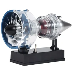 TECHING Mini Turbofan Engine Kit that Works - DIY Metal Electric Jet Engine with Visible Mechanics for STEM Education