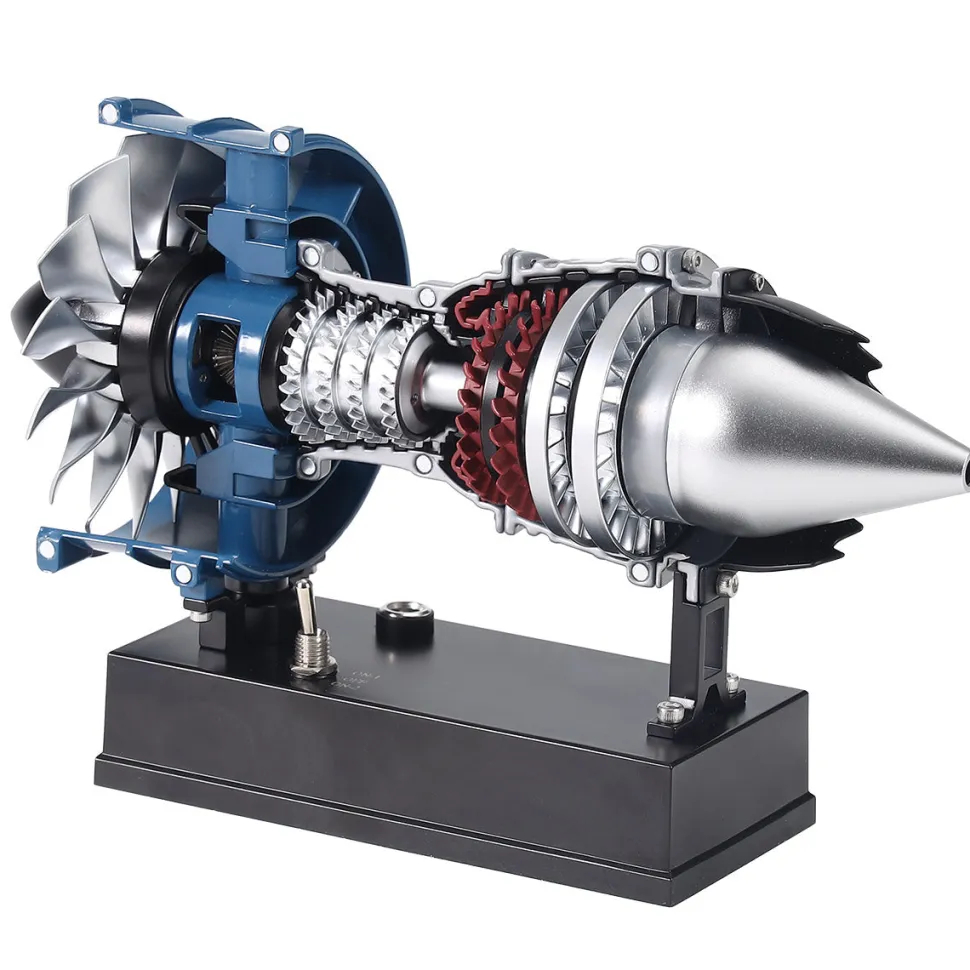 TECHING Mini Turbofan Engine Kit that Works - DIY Metal Electric Jet Engine with Visible Mechanics for STEM Education