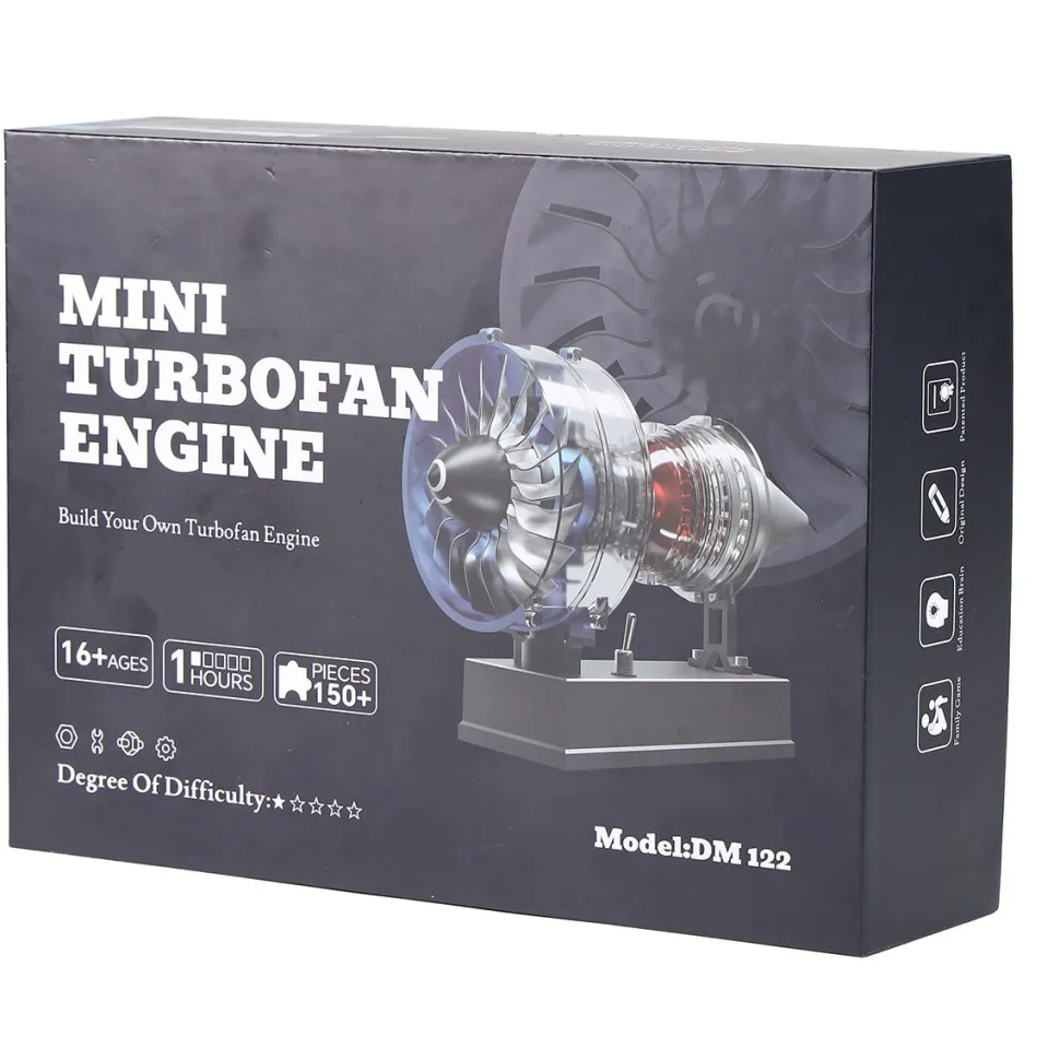 TECHING Mini Turbofan Engine Kit that Works - DIY Metal Electric Jet Engine with Visible Mechanics for STEM Education