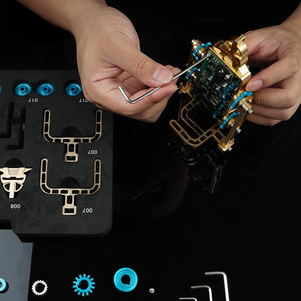 Teching Pedestrian Robot Engine Building Kit Full Metal Collection Gift - Enginediy