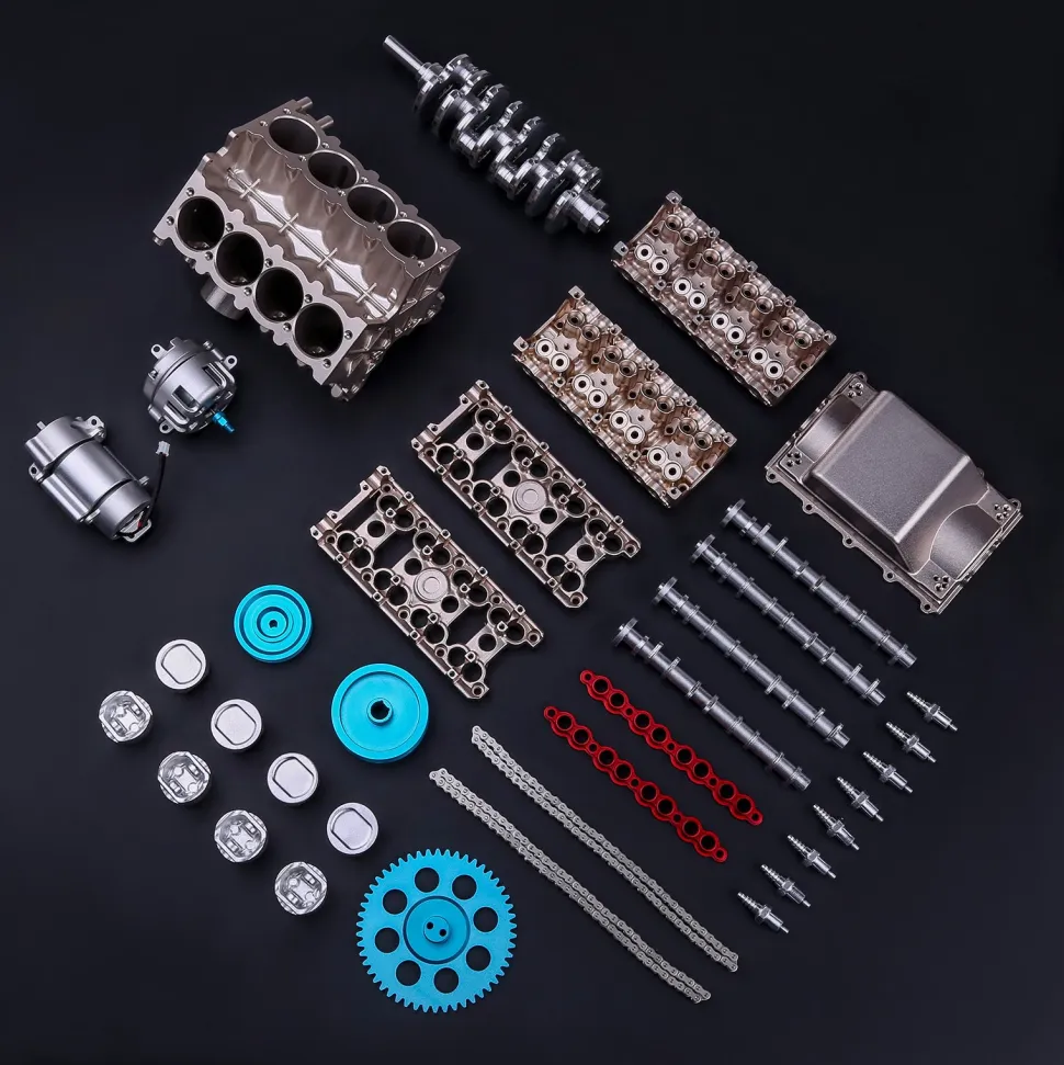 Teching V8 Engine Model Kit Metal Assembly DIY Kit 500+Pcs Mechanical Car Engine Science Experiment Physics Toy
