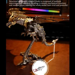 Thunder Pterosaur 3D Metal Mechanical Bionic Assembly Model Kit