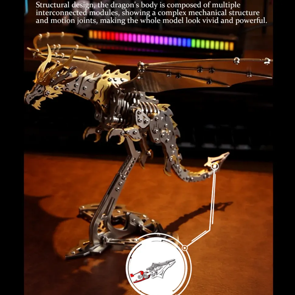 Thunder Pterosaur 3D Metal Mechanical Bionic Assembly Model Kit