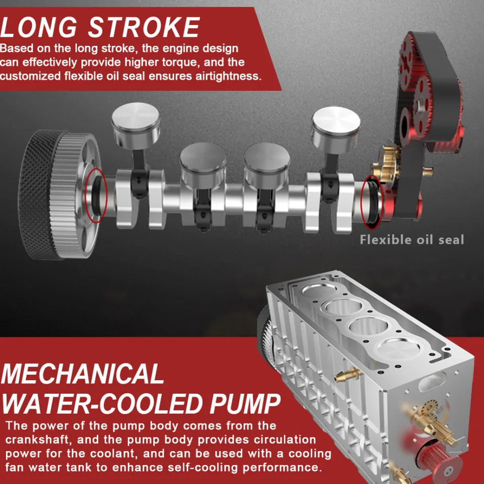 TOYAN Engine FS-L400G L4 14cc Inline 4 Cylinder Four-stroke Water-cooled Gasoline Engine Model - Kit Version