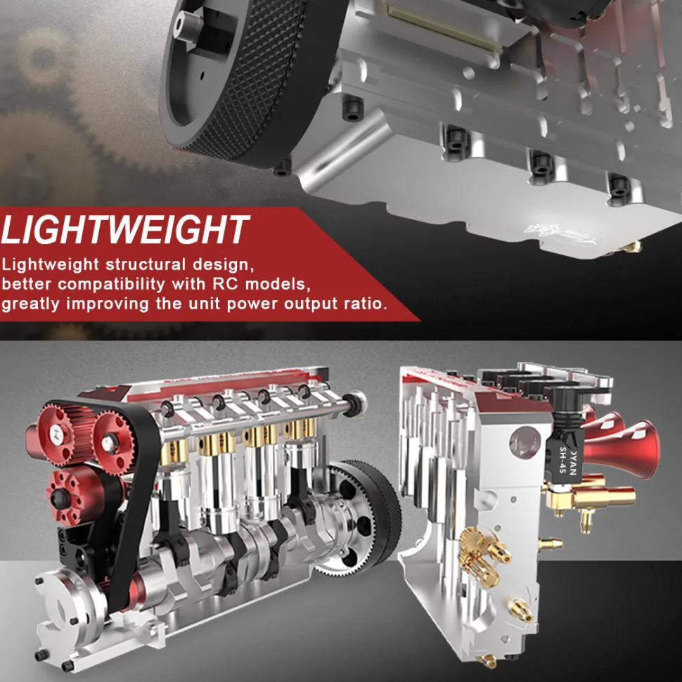 TOYAN Engine FS-L400G L4 14cc Inline 4 Cylinder Four-stroke Water-cooled Gasoline Engine Model - Kit Version