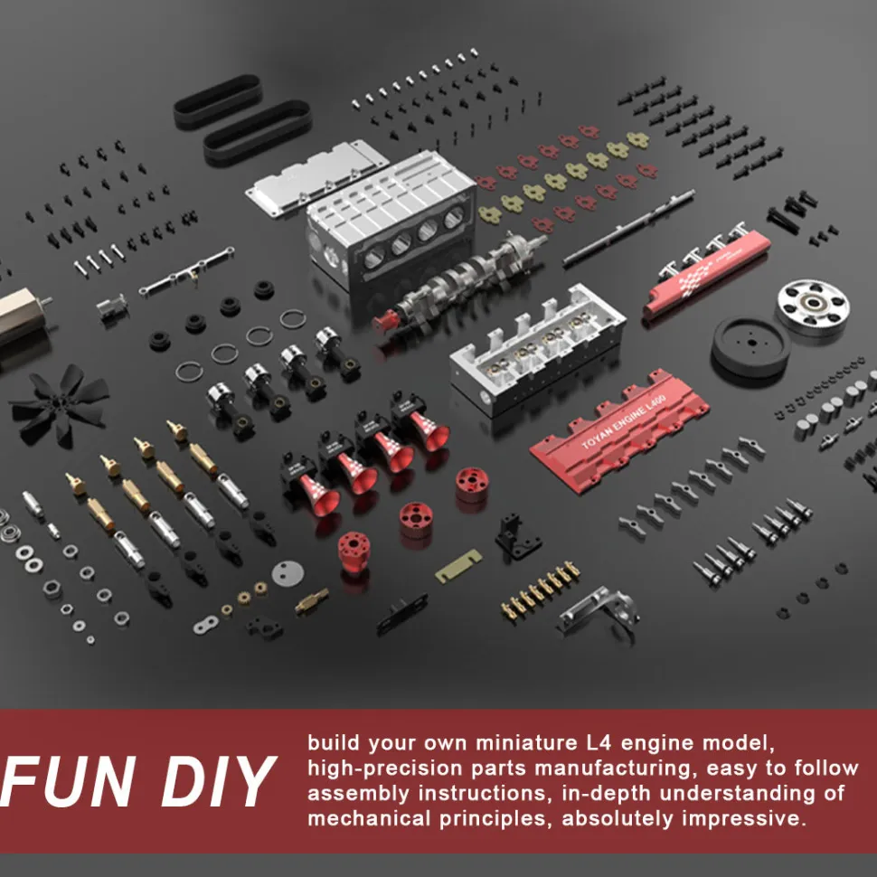 TOYAN Engine FS-L400G L4 14cc Inline 4 Cylinder Four-stroke Water-cooled Gasoline Engine Model - Kit Version