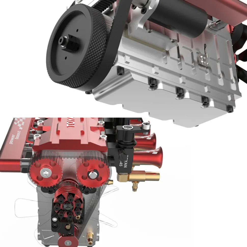 TOYAN FS-L400 14cc Inline 4 Cylinder Four-stroke Water-cooled Nitro Engine Model for 1:8 1:10 RC Car Ship Airplane
