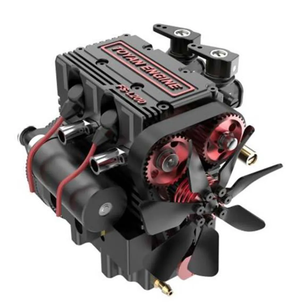 TOYAN FS-L200 Engine 2 Cylinder 4 Stroke Nitro Engine Model Kit - Build Your Own Engine That Works