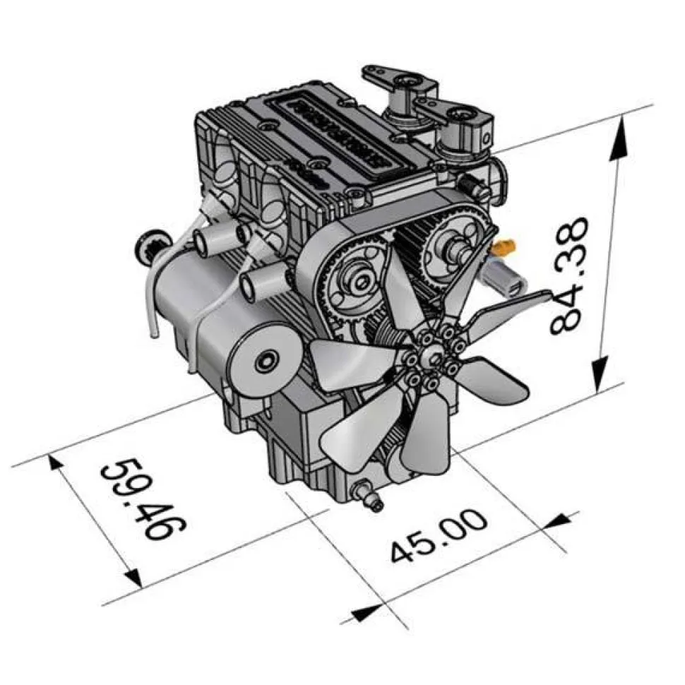 TOYAN FS-L200 Engine 2 Cylinder 4 Stroke Nitro Engine Model Kit - Build Your Own Engine That Works