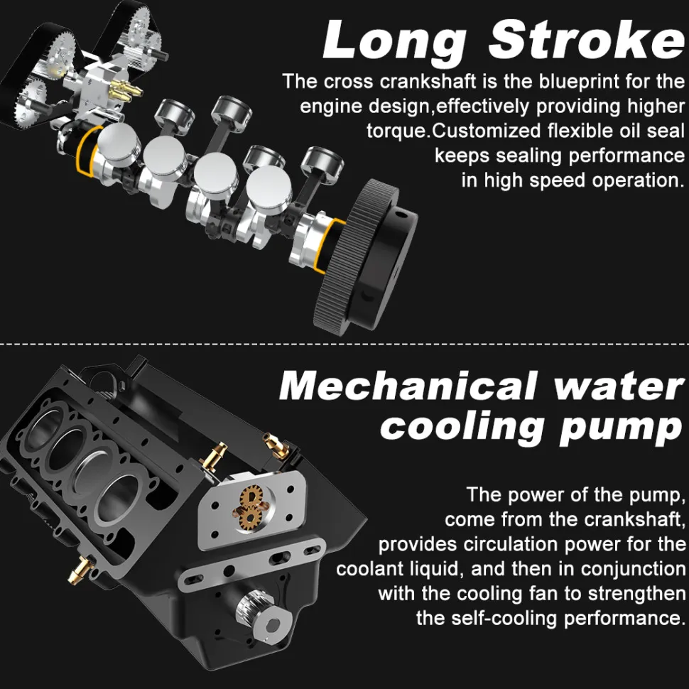 TOYAN V8 Engine FS-V800 28cc Nitro Engine - Build Your Own V8 Engine - V8 Engine Model Kit That Works