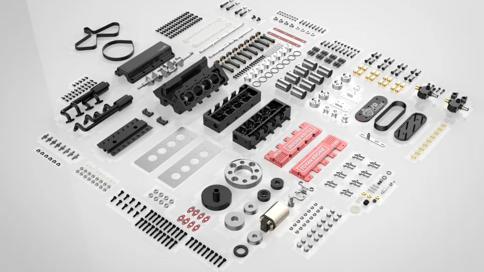TOYAN V8 Engine FS-V800 28cc Nitro Engine - Build Your Own V8 Engine - V8 Engine Model Kit That Works