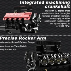 TOYAN V8 Engine FS-V800 28cc Nitro Engine - Build Your Own V8 Engine - V8 Engine Model Kit That Works