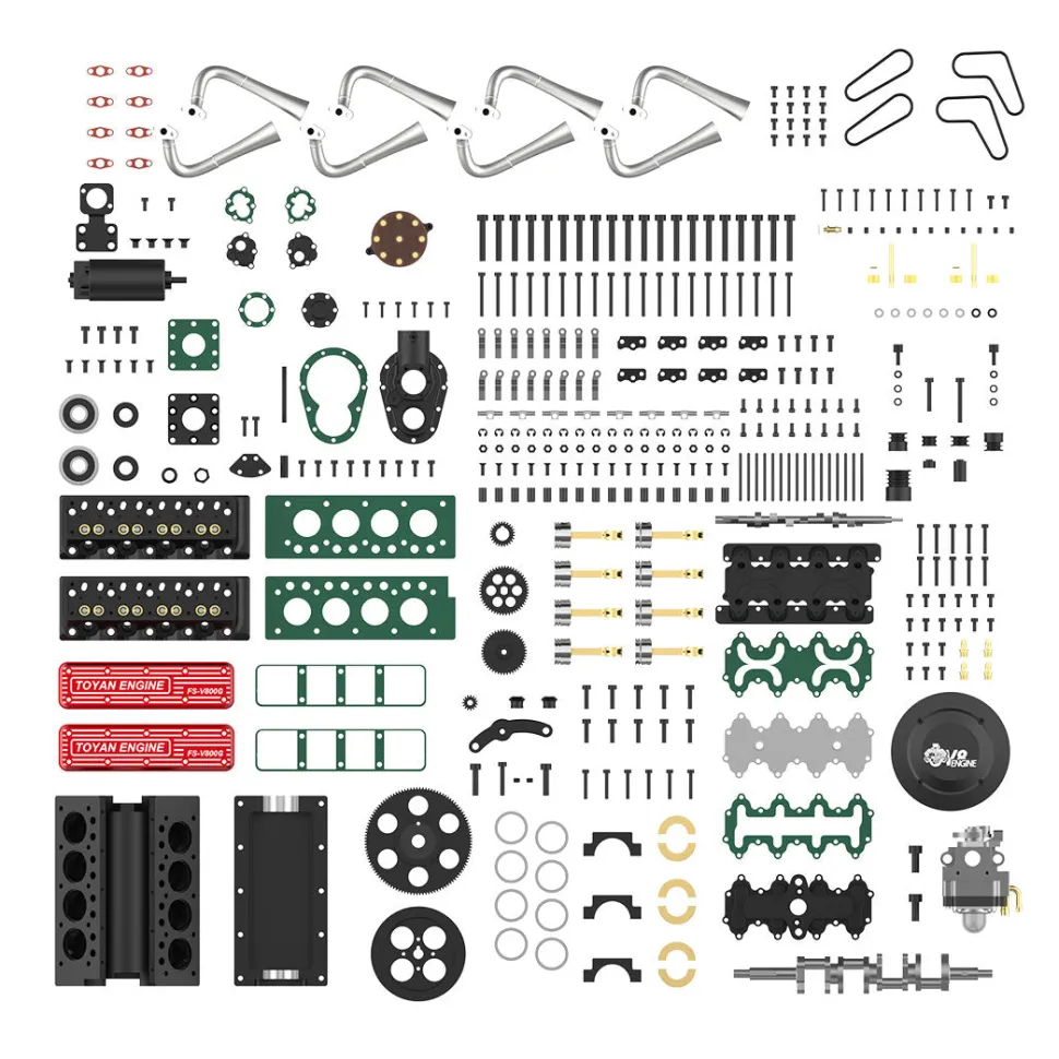 TOYAN V8 Engine FS-V800WGPC 28cc OHV Gasoline Engine - Build Your Own V8 Engine - V8 Engine Model Kit That Works