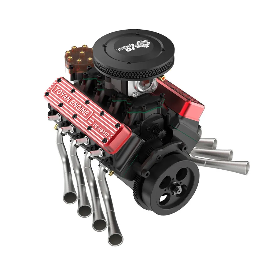 TOYAN V8 Engine FS-V800WGPC 28cc OHV Gasoline Engine - Build Your Own V8 Engine - V8 Engine Model Kit That Works