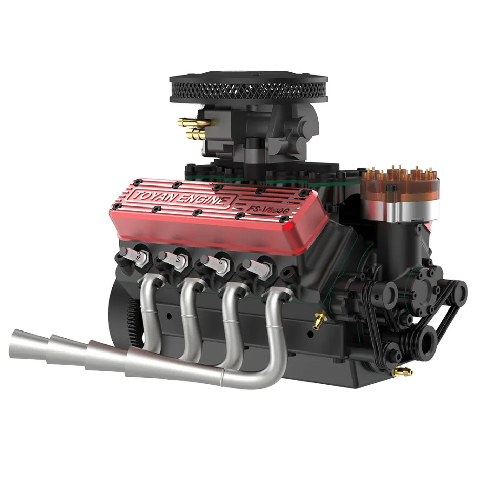 TOYAN V8 Engine FS-V800WGPC 28cc OHV Gasoline Engine - Build Your Own V8 Engine - V8 Engine Model Kit That Works