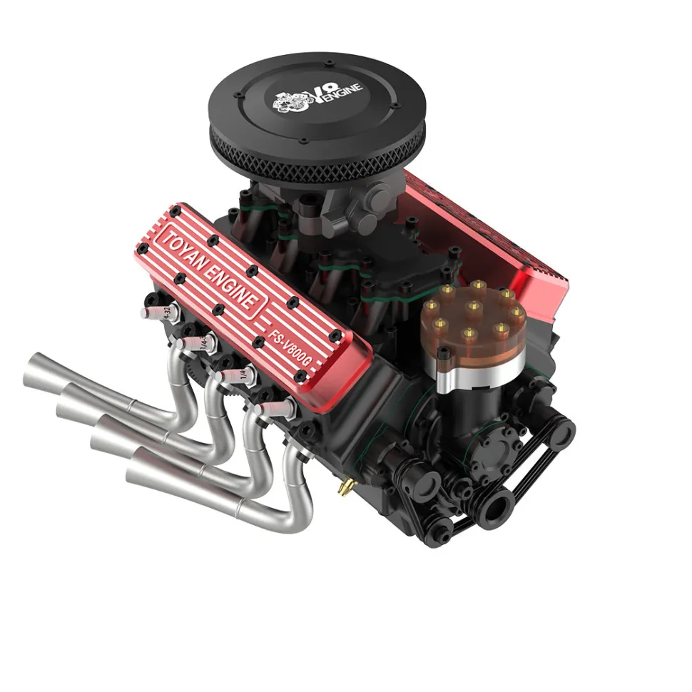TOYAN V8 Engine FS-V800WGPC 28cc OHV Gasoline Engine - Build Your Own V8 Engine - V8 Engine Model Kit That Works