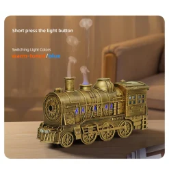 Train Shape Essential Oil Diffuser Humidifier with Dual-Color LED Light
