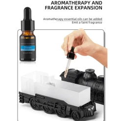 Train Shape Essential Oil Diffuser Humidifier with Dual-Color LED Light