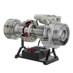 T700 Turboshaft Engine Model Kit that Works - Build Your Own Turboshaft Engine - TECHING 1/4 Metal Simulation Electric Military Helicopter Turboshaft Engine Model DM136