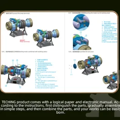 T700 Turboshaft Engine Model Kit that Works - Build Your Own Turboshaft Engine - TECHING 1/4 Metal Simulation Electric Military Helicopter Turboshaft Engine Model DM136
